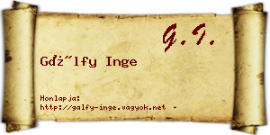 Gálfy Inge névjegykártya